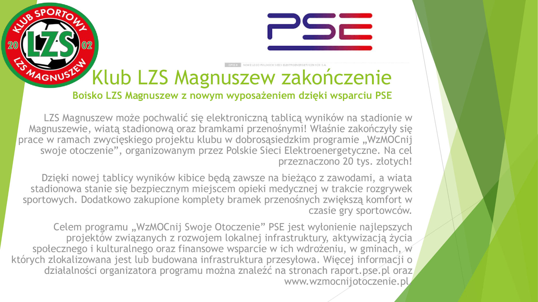 Klub LZS Magnuszew zakończenie PSE